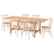 KARSKÄR / HÖGVED Table et 6 chaises, hévéa/plaqué bouleau, 160/220x90 cm
