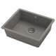 Évier en quartz gris KILSVIKEN, une cuve, design moderne, avec drain et couvercles.