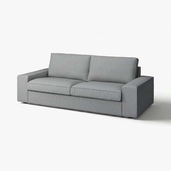 Canapé gris KIVIK, design moderne, coussins doux, lignes épurées.