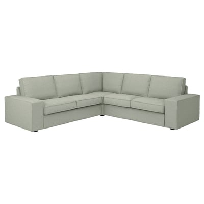 Canapé KIVIK, gris clair, en forme de L, coussins moelleux, rembourré en tissu gunnared.