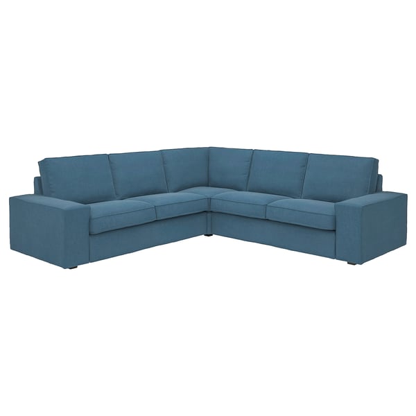 Canapé sectionnel KIVIK en bleu, design moderne, coussins profonds, tissu robuste.