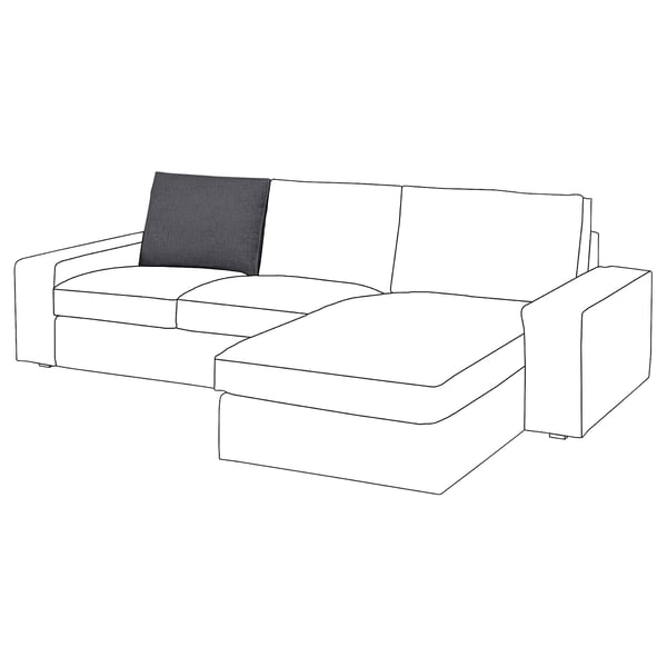 Canapé sectionnel KIVIK avec chaise longue gauche, gris clair, design moderne.