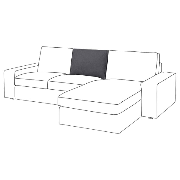 Canapé KIVIK, gris et blanc, design minimaliste moderne, lignes épurées, coussins interchangeables.