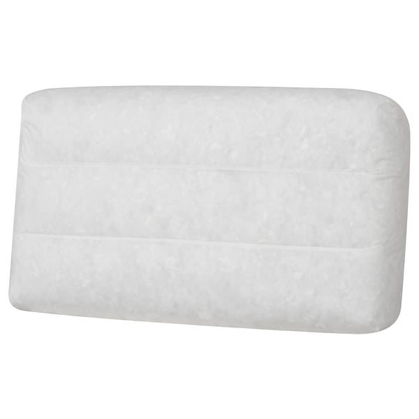 Coussin de canapé blanc en forme d’oreiller KIVIK, coins arrondis, design simple.