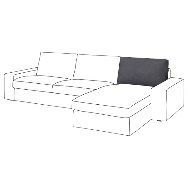 Canapé sectionnel moderne KIVIK, gris, lignes épurées, design en forme de L.