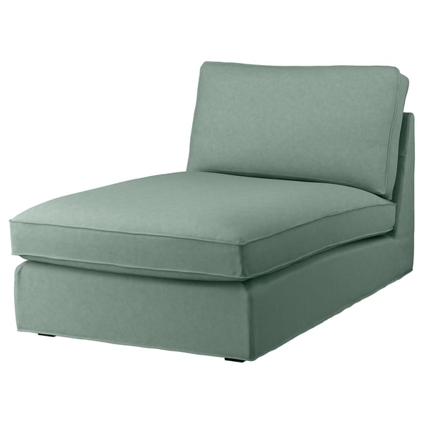 Chaise longue KIVIK moderne vert menthe, rembourrée en tissu, dotée d’un design élégant et contemporain avec un confort rembourré.