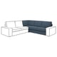 Canapé sectionnel d’angle bleu KIVIK, coussins moelleux, tissu durable avec base blanche.