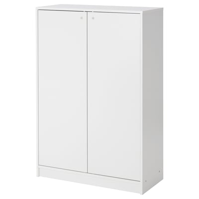 Armoire à chaussures KLEPPSTAD blanche, design moderne à 2 portes pour le rangement.