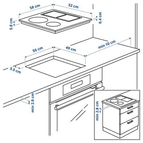 Illustration avec les mesures du produit : KOLSTAN.