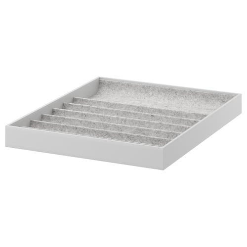 Insert en feutre gris KOMPLEMENT, rectangulaire avec plusieurs compartiments pour organiser les accessoires.