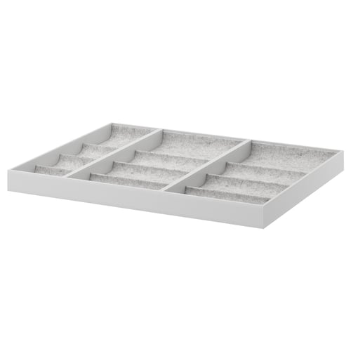 Plateau d’accessoires KOMPLEMENT, blanc, doublure en feutre, compartiments.
