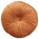 Oreiller rond orange avec un design plissé pour un confort douillet.
