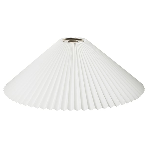Abat-jour KUDDLAVA : blanc, plastique plissé, forme conique.
