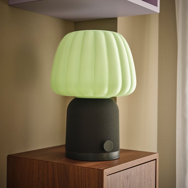 KULGLASS Lampe enceinte bluetooth, vert foncé