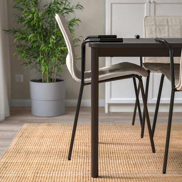 LÄKTARE Chaise conférence, beige clair/noir