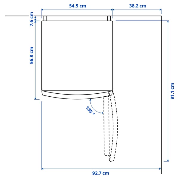 Illustration avec les mesures du produit : LAGAN.