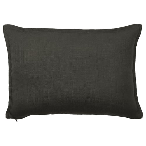 Coussin LAGERPOPPEL, anthracite, rectangulaire, tissu texturé, fermeture éclair, design uni.