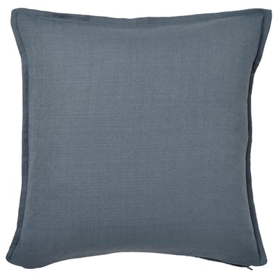 LAGERPOPPEL : coussin bleu-gris, texturé, zippé, carré.