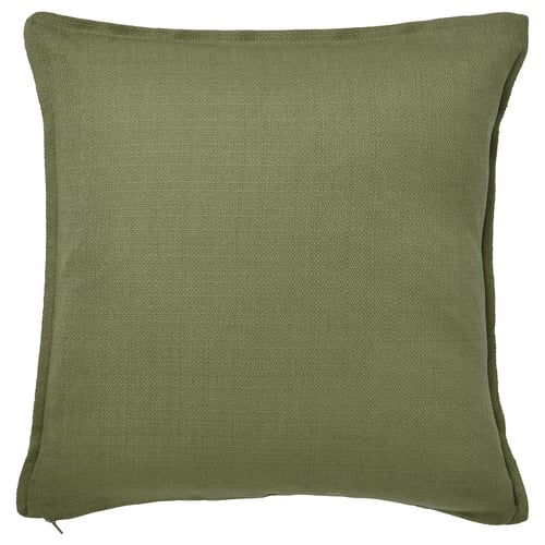 Coussin LAGERPOPPEL, vert, carré, fermeture éclair, polyester recyclé.