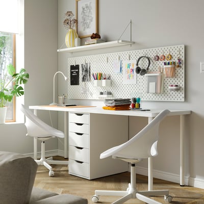 LAGKAPTEN / ALEX Bureau, blanc, 200x60 cm