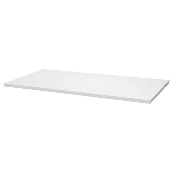 Plateau de table LAGKAPTEN blanc, rectangulaire, plat, panneau de fibres, peinture acrylique, design simple.