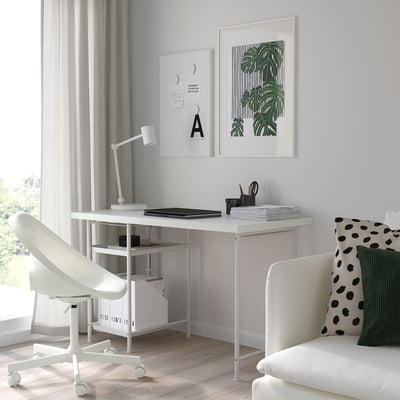 LAGKAPTEN / SPÄND Bureau, blanc, 120x60 cm