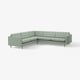 LANDSKRONA Canapé d'angle, 5 places, Gunnared vert clair/bois