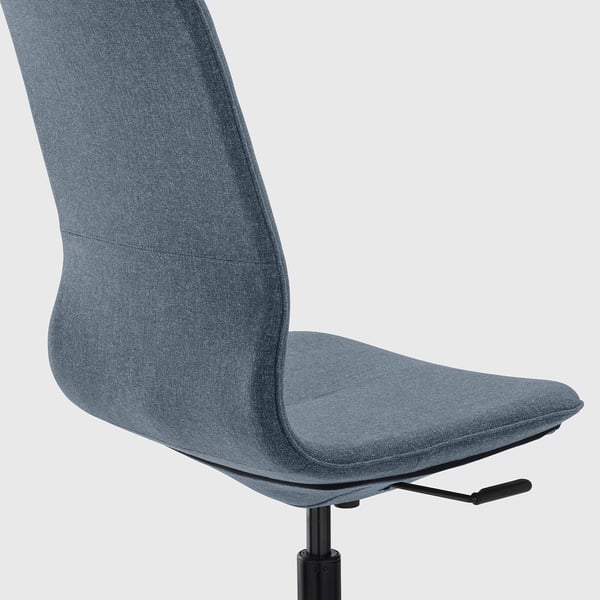 Chaise de bureau bleue avec hauteur réglable et fonction d’inclinaison.