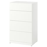 LASTARE Commode 4 tiroirs, blanc, 60x42x100 cm