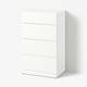 Coffre LASTARE, blanc, 4 tiroirs, style minimaliste moderne, forme rectangulaire élégante.