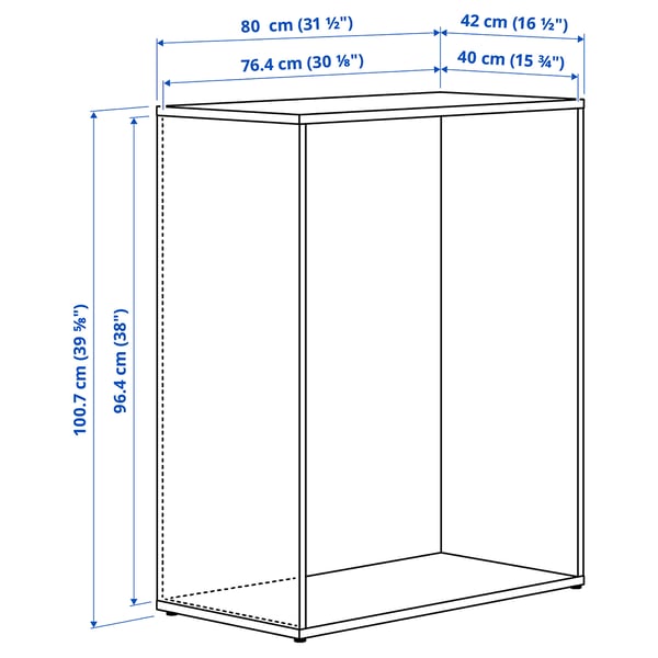 LASTARE Structure, blanc, 80x42x100 cm