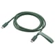 Câble de charge USB-C vert, tressé avec des extrémités en caoutchouc, 1. 5m, enroulé, avec élastique.