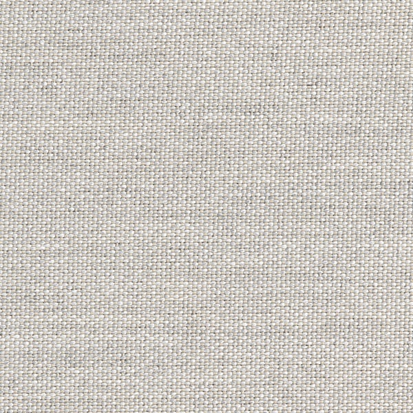 L’image montre un tissu de haute qualité, tissé serré et de couleur claire. L’avant est 100 % polyester recyclé, l’arrière est 100 % polypropylène.
