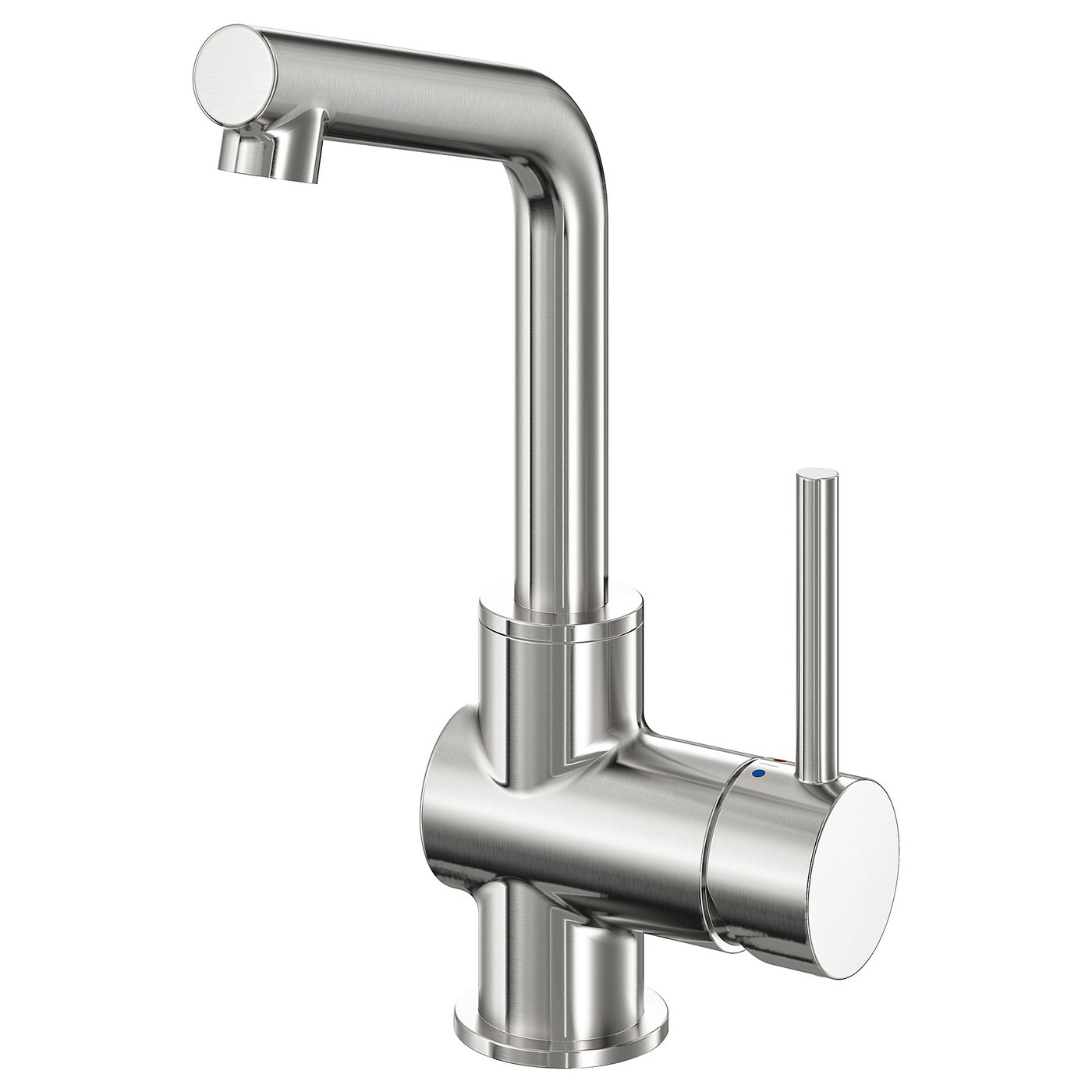 Mitigeur LUNDSKÄR argenté, design moderne et élégant avec poignée verticale.