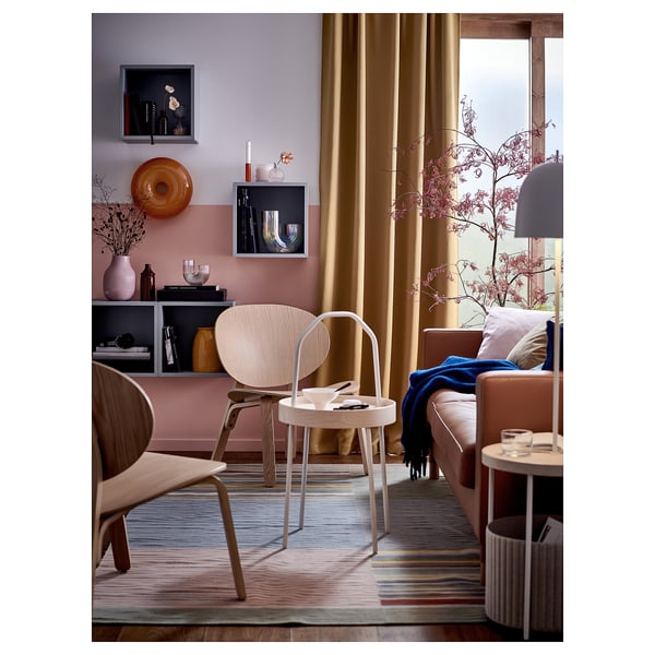 MAJGULL Rideaux assombrissants, 2 pièces, beige-jaune/ruflette, 145x300 cm