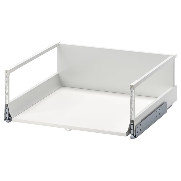 Tiroir MAXIMERA, blanc, mélamine et acier, rectangulaire, design moderne.