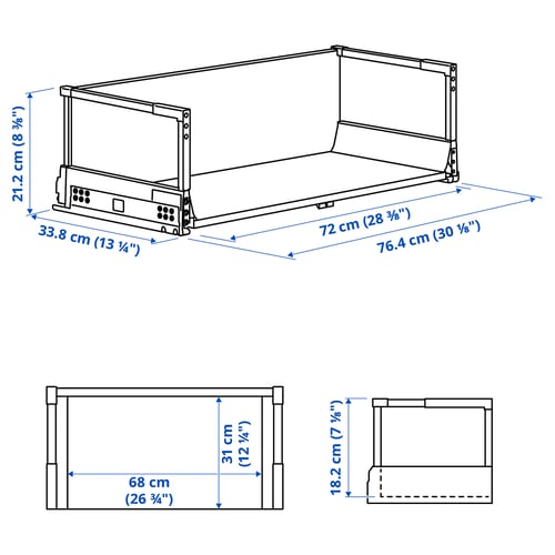 Illustration avec les mesures du produit : MAXIMERA.