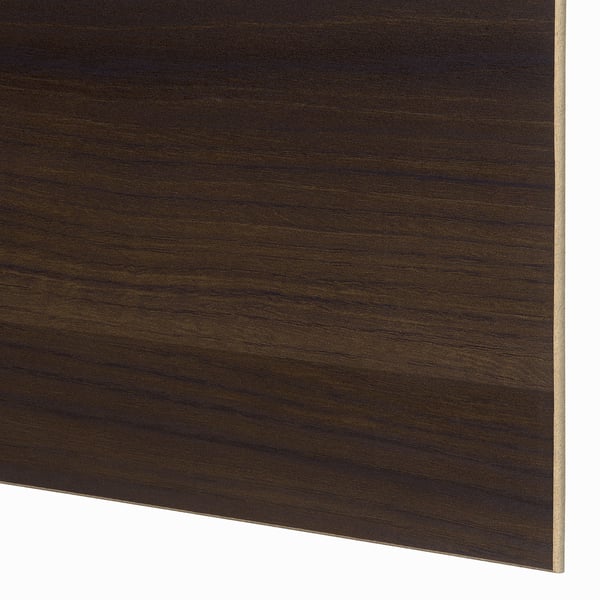 MEHAMN Jeu 2 ptes coul, noir/double face motif chêne brun foncé, 150x201 cm