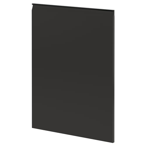 Panneau plat noir avec un léger angle, une surface lisse et des bords. Fait partie du système de cuisine ikeas METOD.
