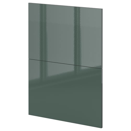 Panneau de cuisine moderne gris-vert brillant, rectangulaire.