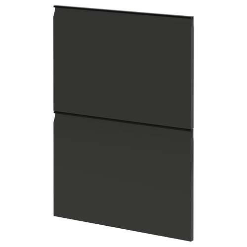 Armoire de cuisine à panneau plat noir. Design moderne et élégant avec finition mate et poignée intégrée.