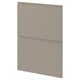 Porte d’armoire de cuisine moderne gris-beige avec poignée subtile.