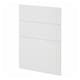 Armoire de cuisine blanche METOD : design à trois panneaux, peinture en panneaux de fibres et polyuréthane, forme rectangulaire.