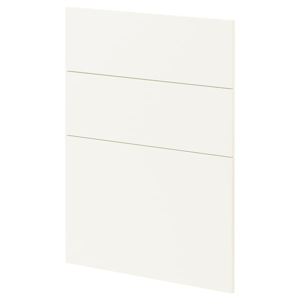 Panneau d’armoire de cuisine METOD blanc, carré avec des lignes horizontales.