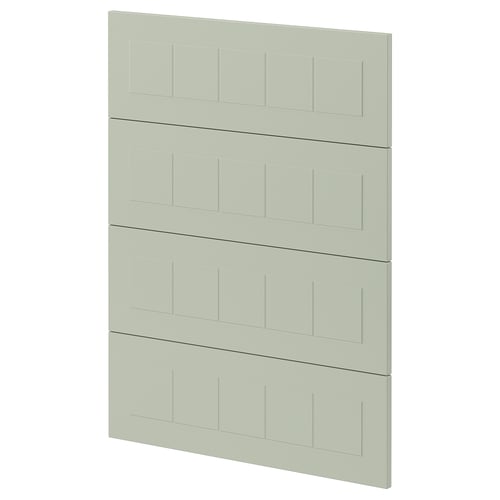 Panneau de cuisine METOD en vert avec des formes carrées et une surface plane.