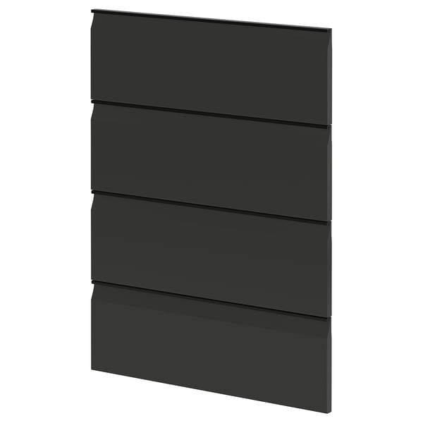 Une armoire de cuisine noire moderne du système METOD avec des façades élégantes en upplöv noir mat et un design minimaliste.