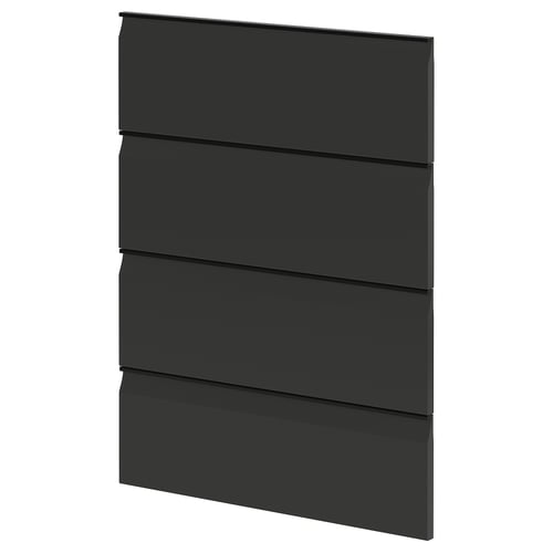 Une armoire de cuisine noire moderne du système METOD avec des façades élégantes en upplöv noir mat et un design minimaliste.
