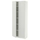 METOD Armoire avec tablettes, blanc/Aspudden gris clair, 80x37x200 cm