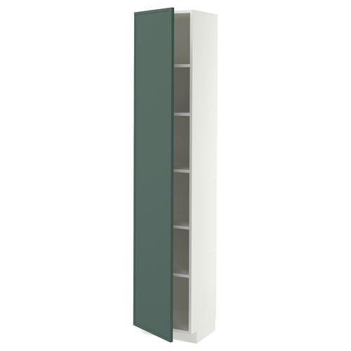 METOD Armoire avec tablettes, blanc/Aspudden gris-vert foncé, 40x37x200 cm
