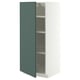 METOD Armoire avec tablettes, blanc/Aspudden gris-vert foncé, 60x60x140 cm